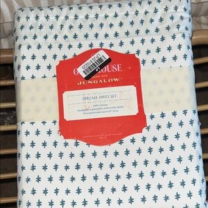 Opalhouse Jungalow King 100% Cotton Percale Sheet Set , Teal Dash